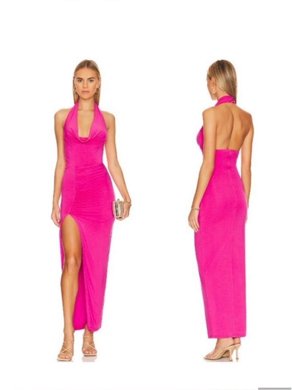 Superdown Jade Halter Maxi Dress - Hot Pink